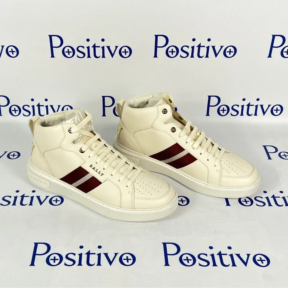 Bally Meson Bone Mid Top Leather Sneakers US 11 - Picture 4 of 9